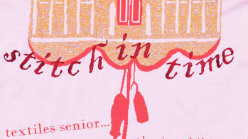 poster detail showing weaving with the words stitch in time