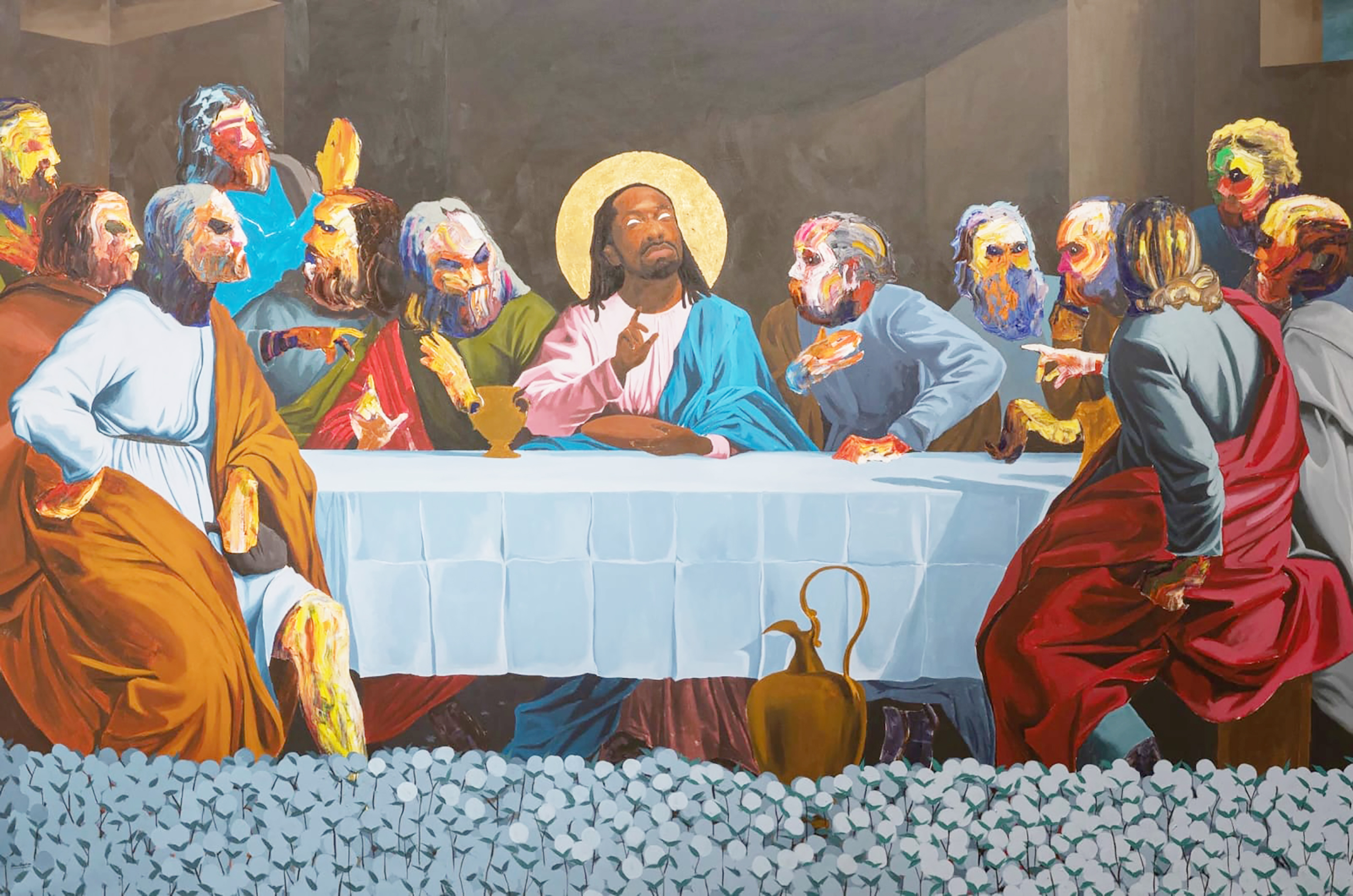 2022 painting by Bolowatife Promise Oyediran shows the artist's twist on The Last Supper
