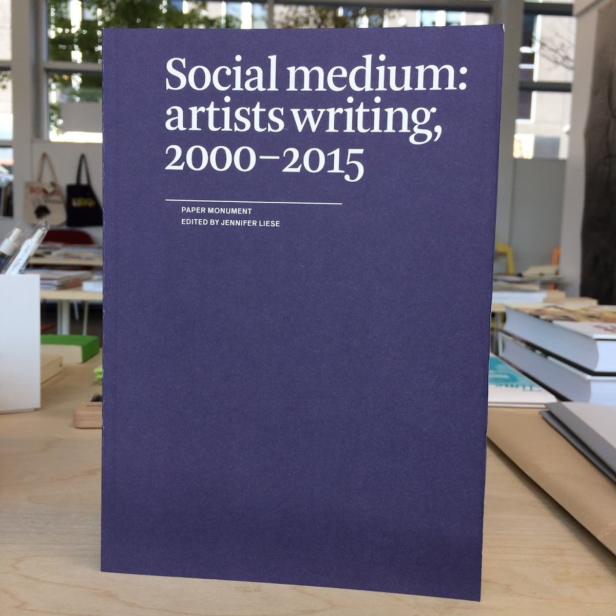 Social Medium book cover, book edited by Center for Arts & Language Director Jennifer Liese