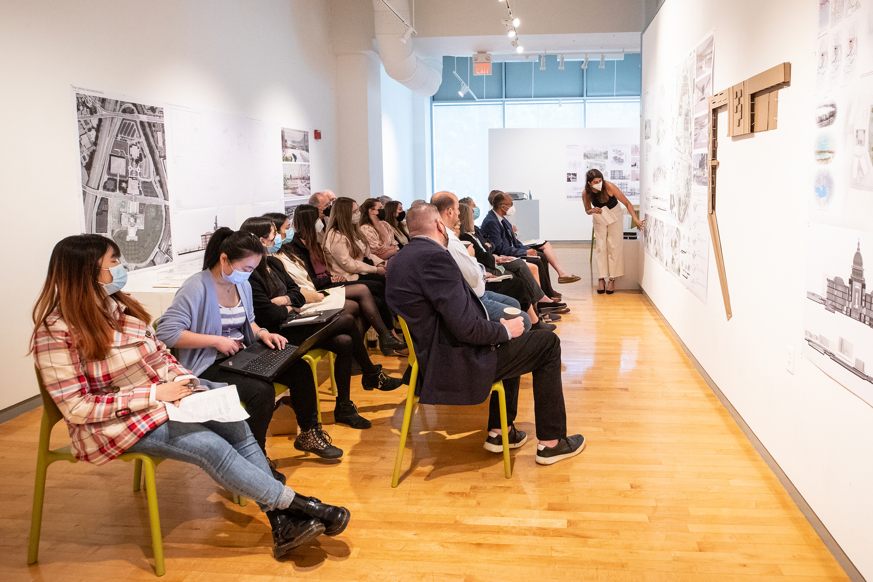 Interior Architecture faculty members gather for spring crits