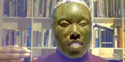 SEI Faculty Fellow Ernest A. Bryant III leads a virtual workshop digitally inhabiting a bronze head from Ife, 2020