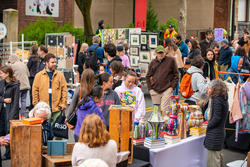 shoppers crowd Benefit Street for RISD Craft spring 2023 sale