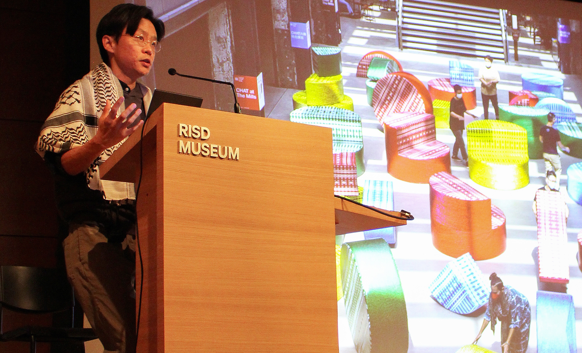 artist Taeyoon Choi presents his work at the symposium