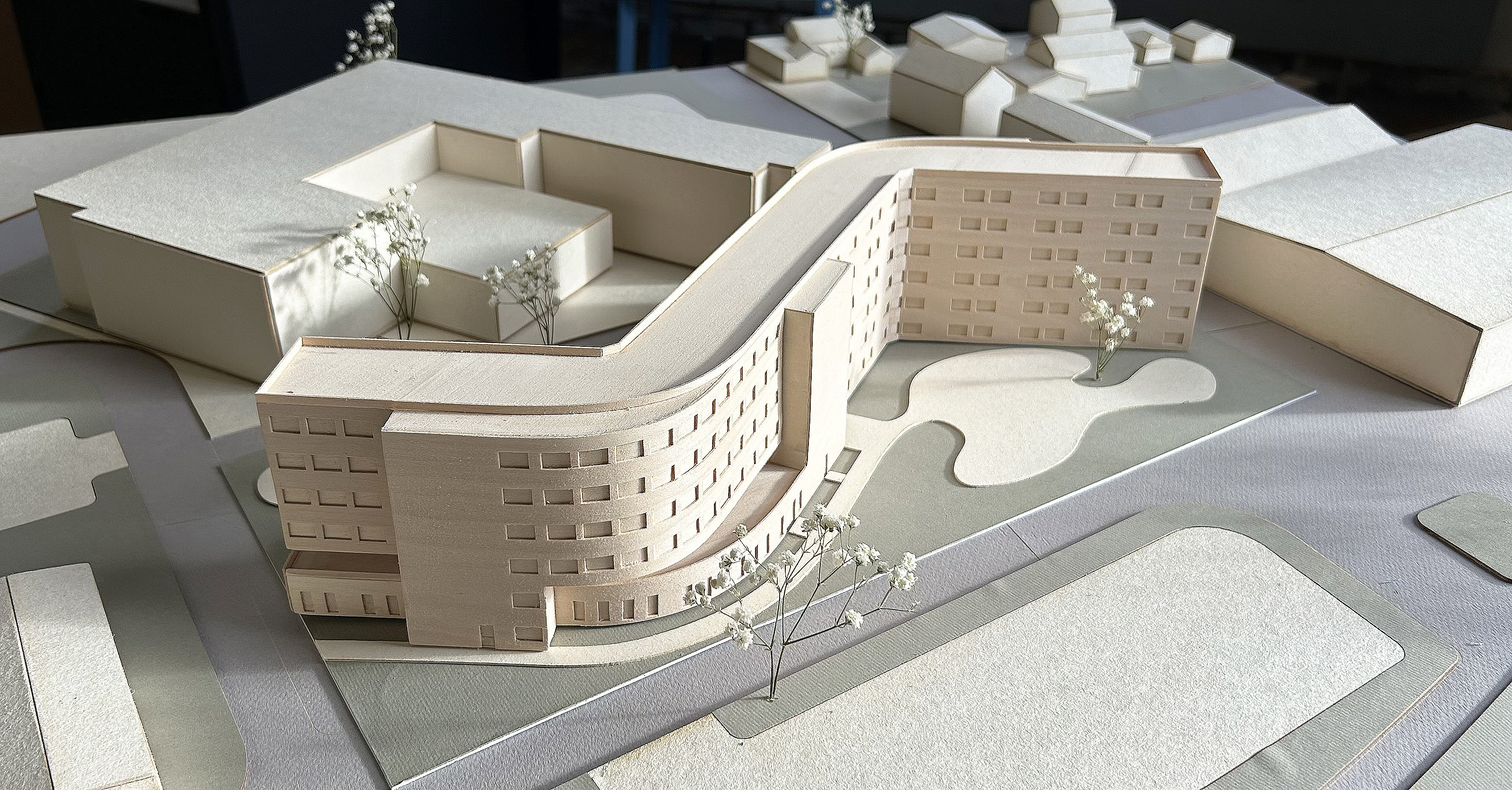a student model featuring curvilinear design