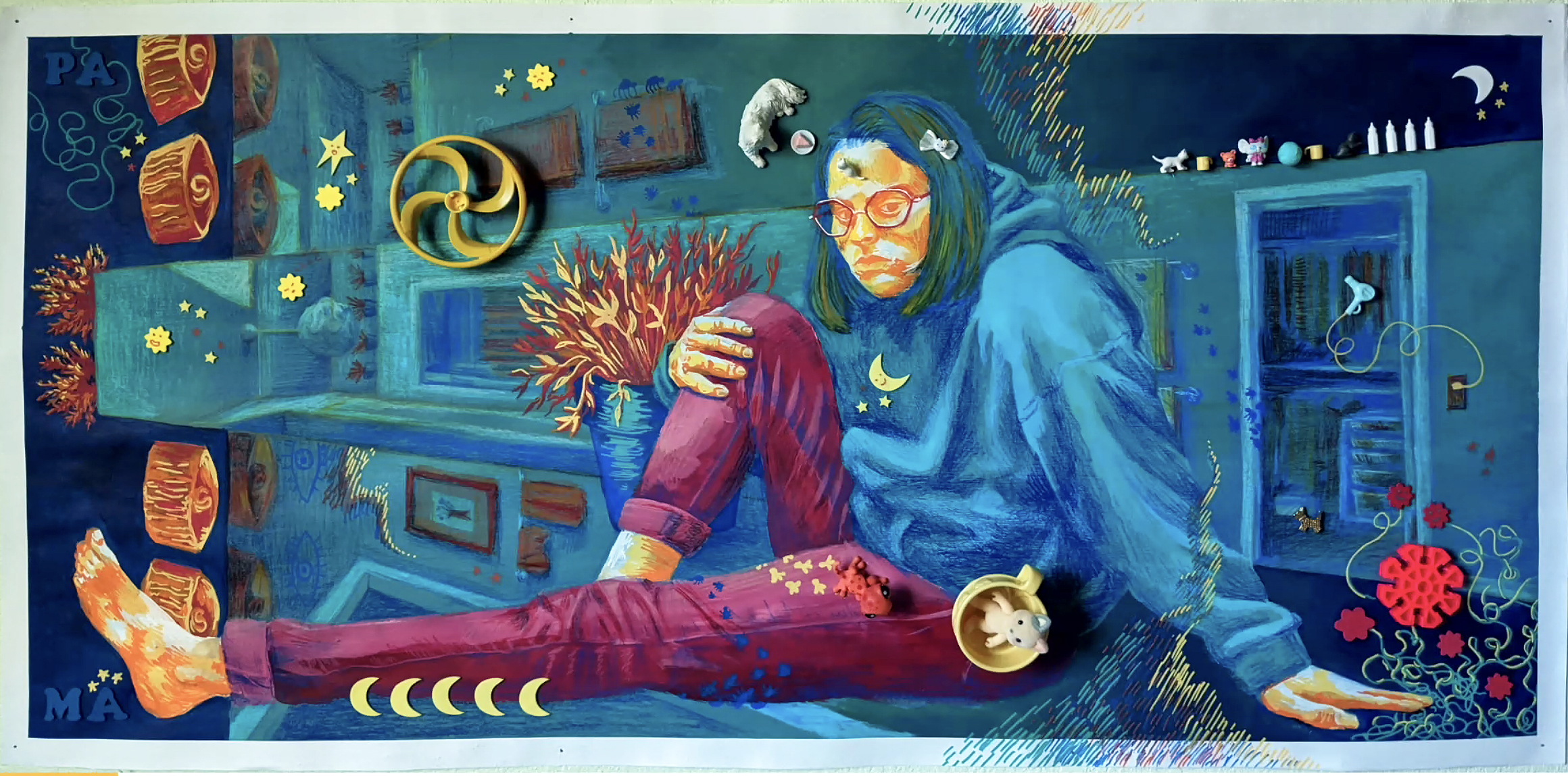 Colorful self portrait by Izzy Hettmansperger