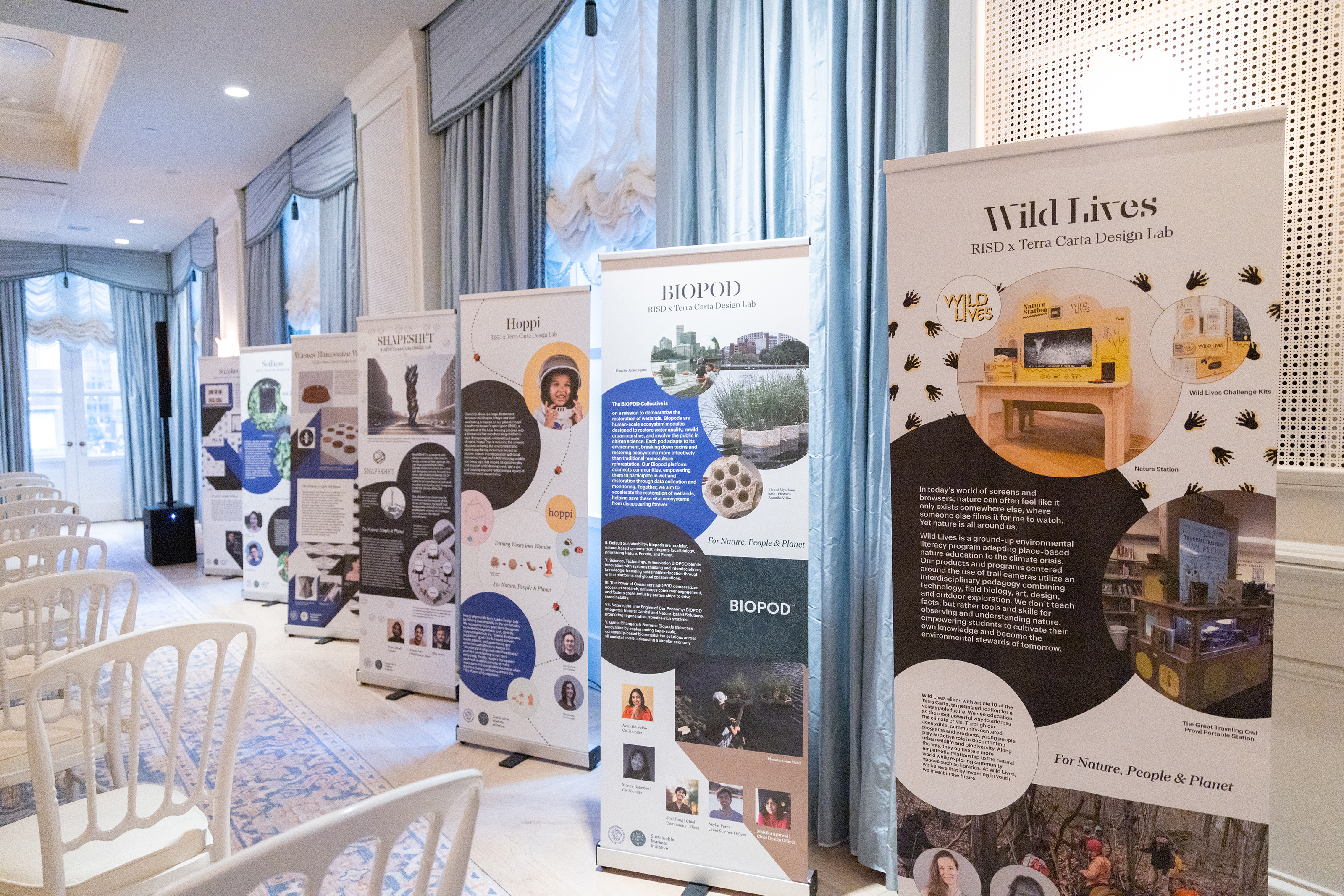 Terra Carta displays before the event begins