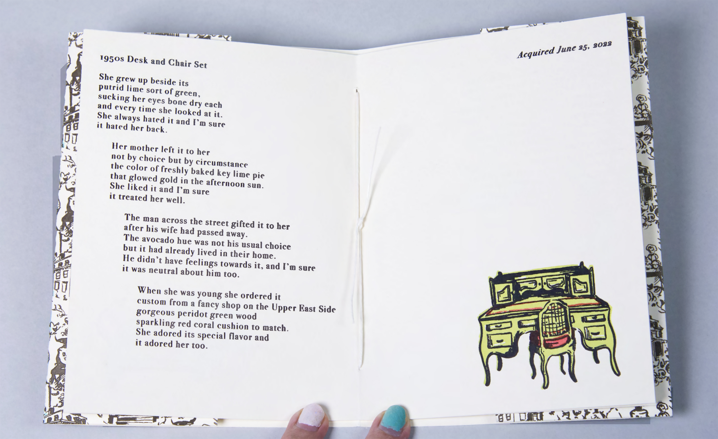 inside spread of artist book by Levcovici