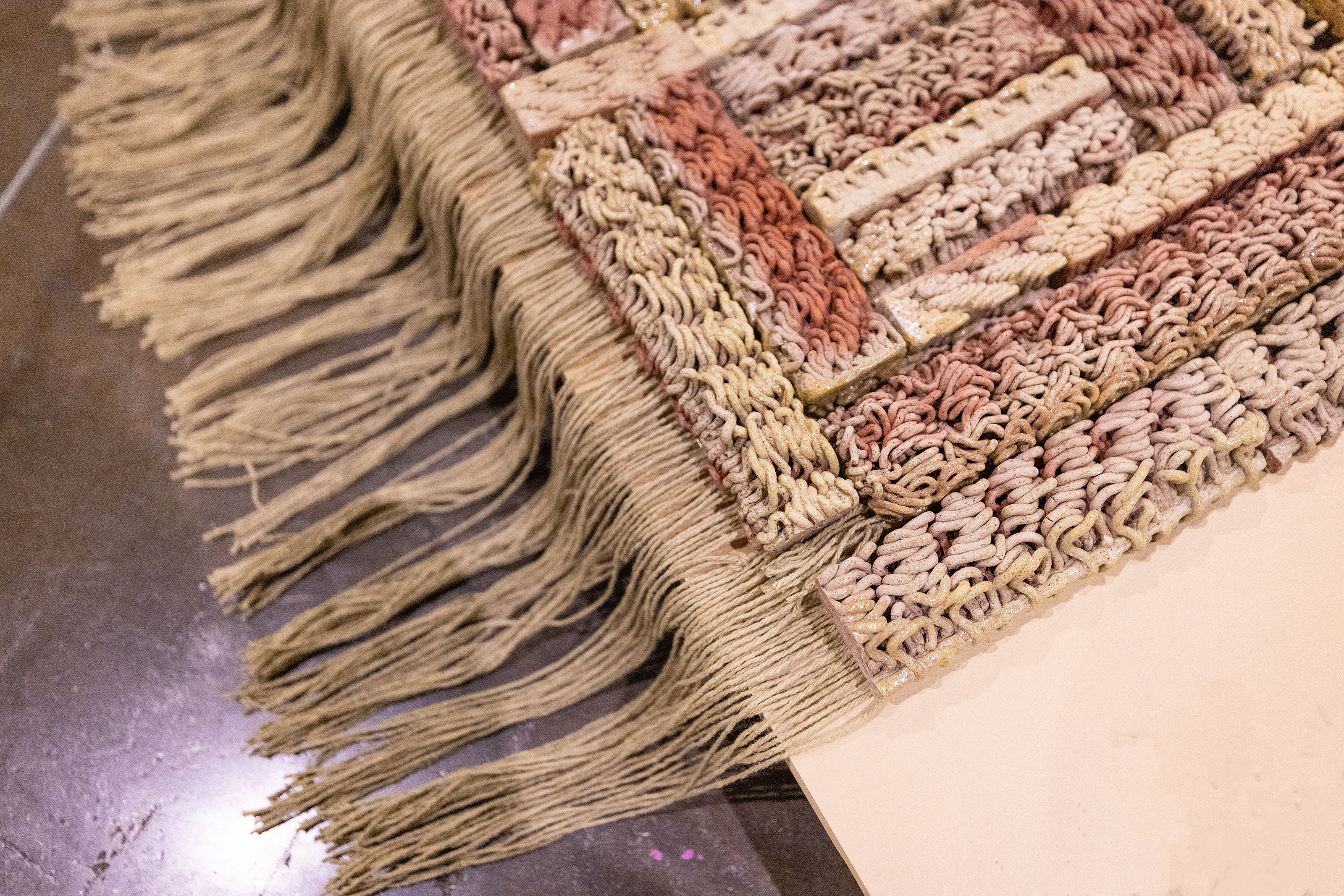 detail of 3D-printed ceramic rug