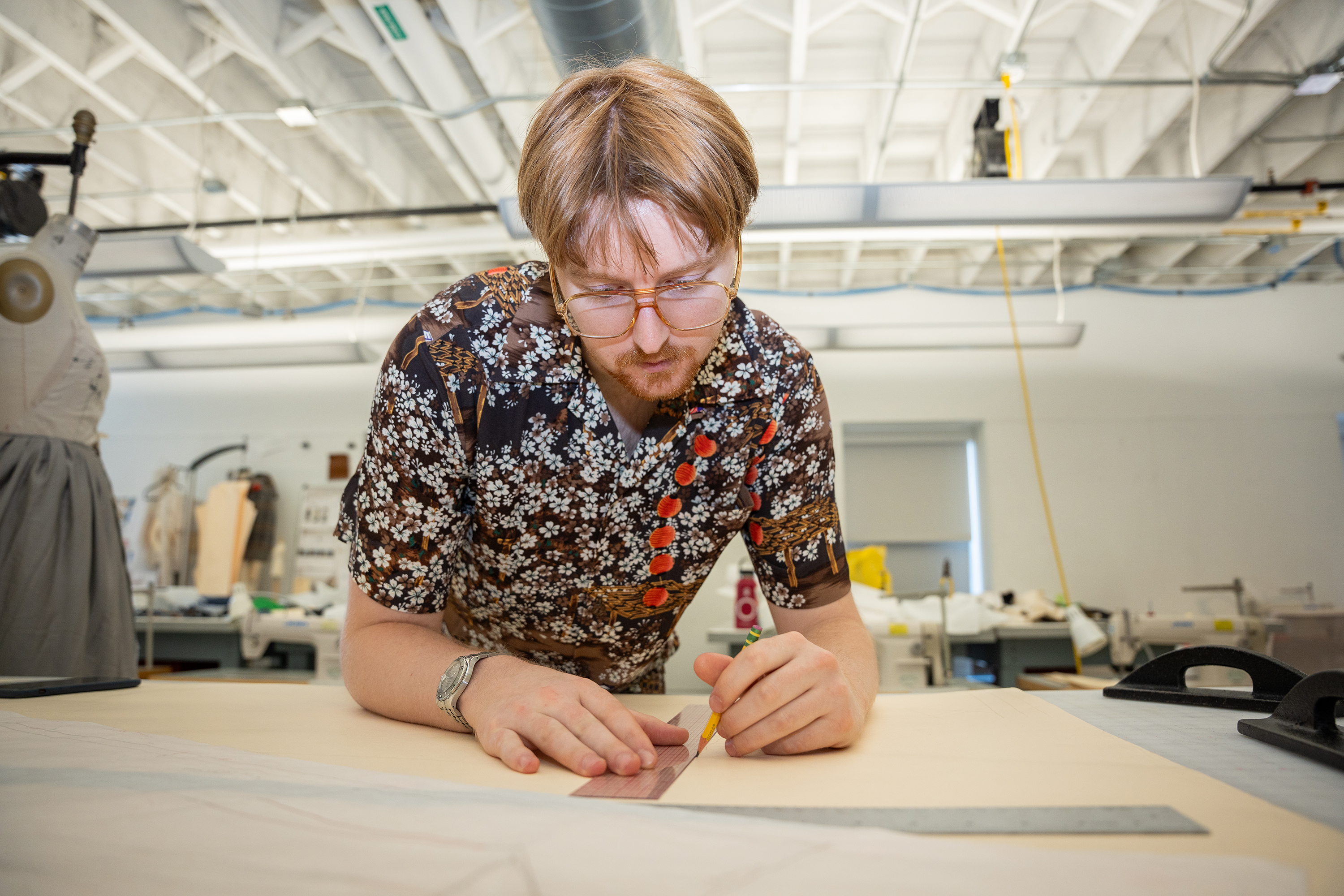 Henry Hawk at work in the Canal Street Studios at RISD