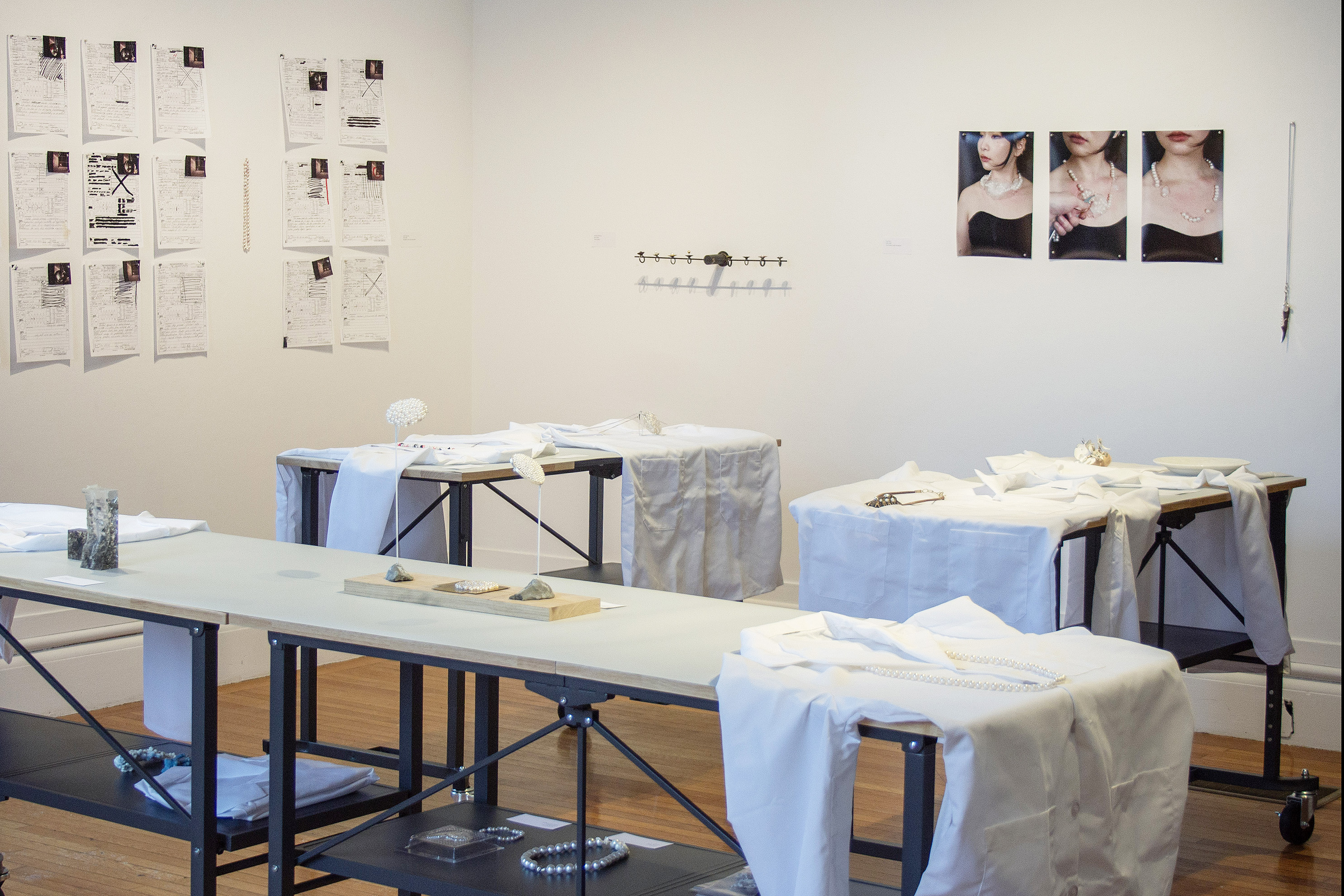 Pearl Lab work on view in the Woods-Gerry Gallery as part of the J+M Triennial