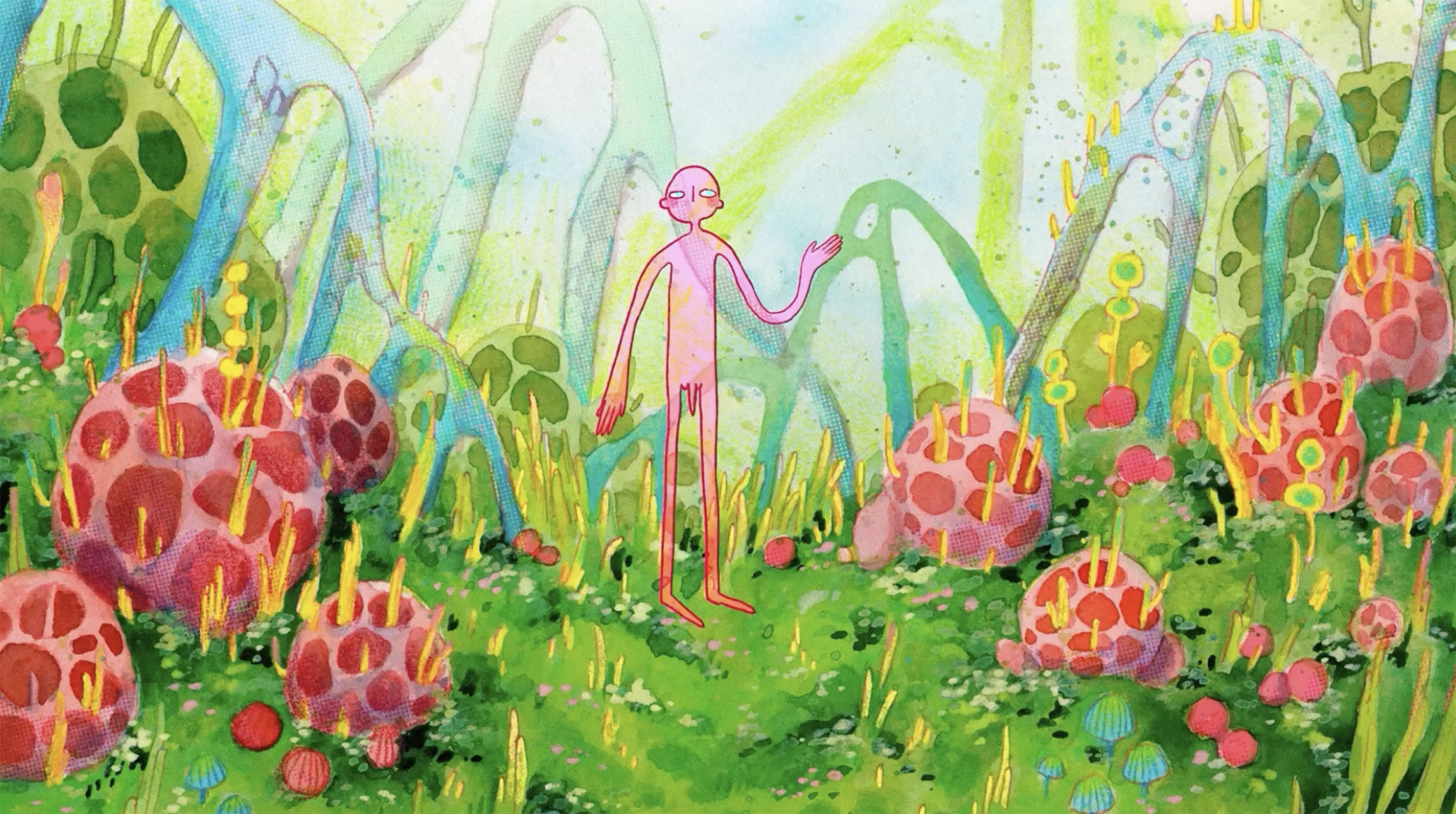 trippy Adam in trippy garden of eden