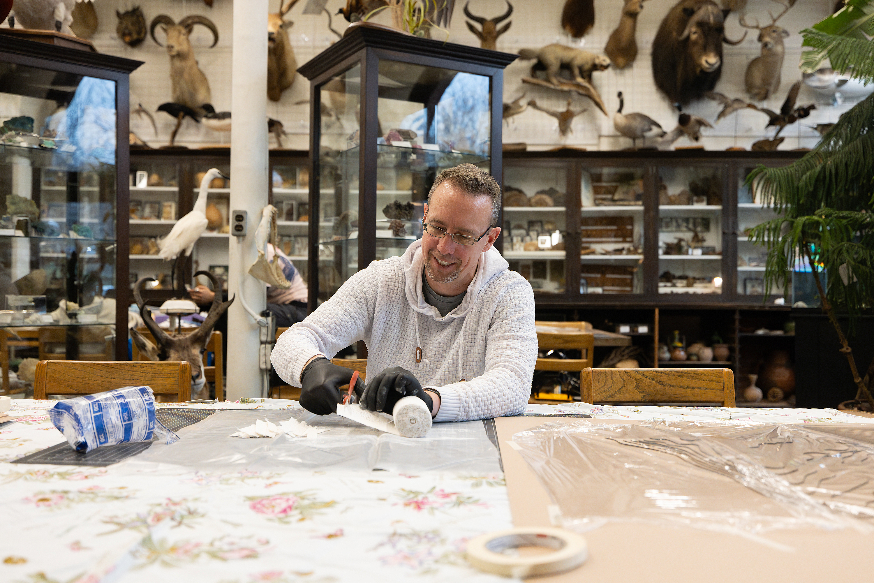 TJ McGreevy at work in the Nature Lab