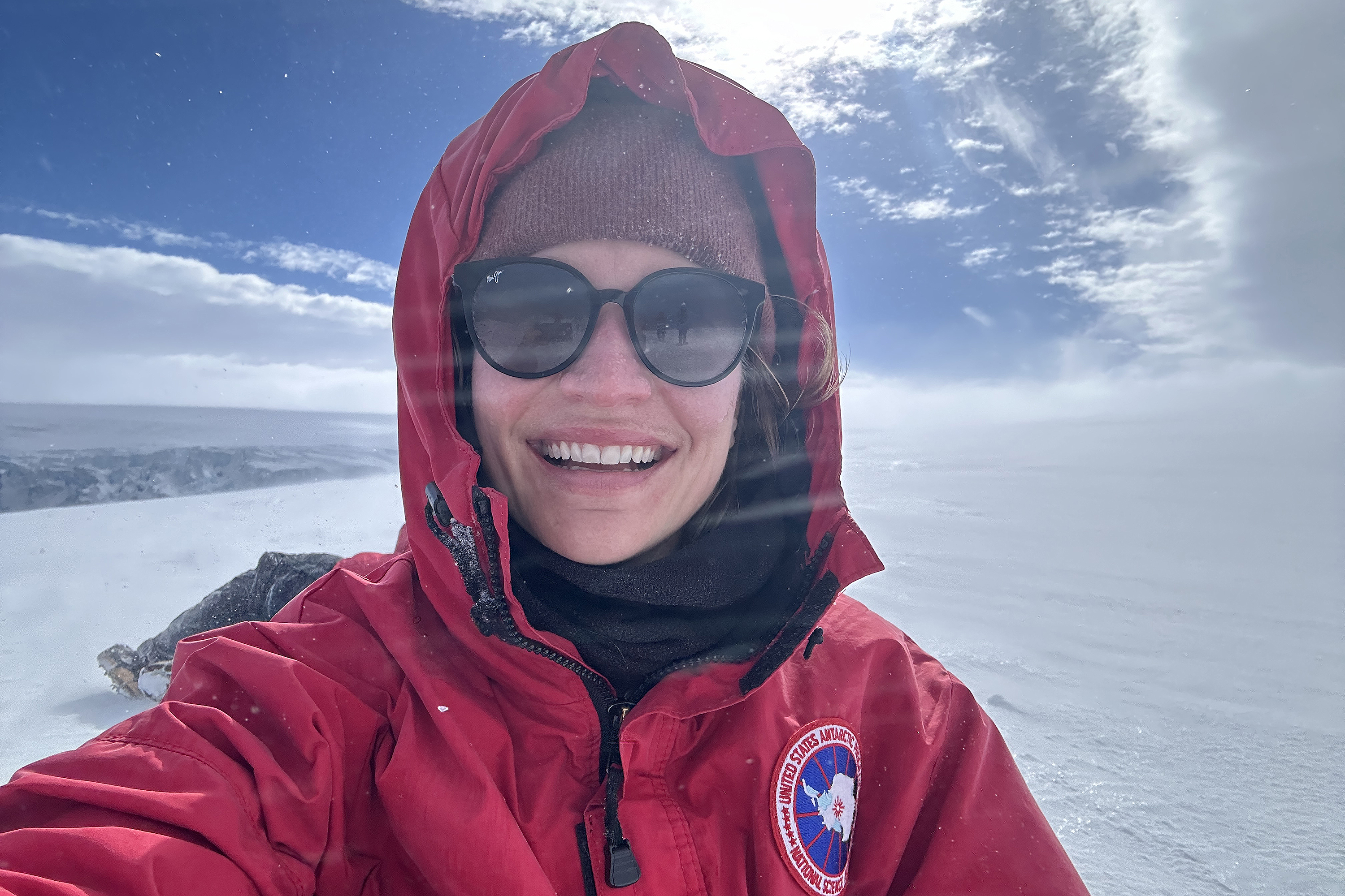 Georgia Rhodes aboard an icebreaking research vessel in the Southern Ocean of Antarctica