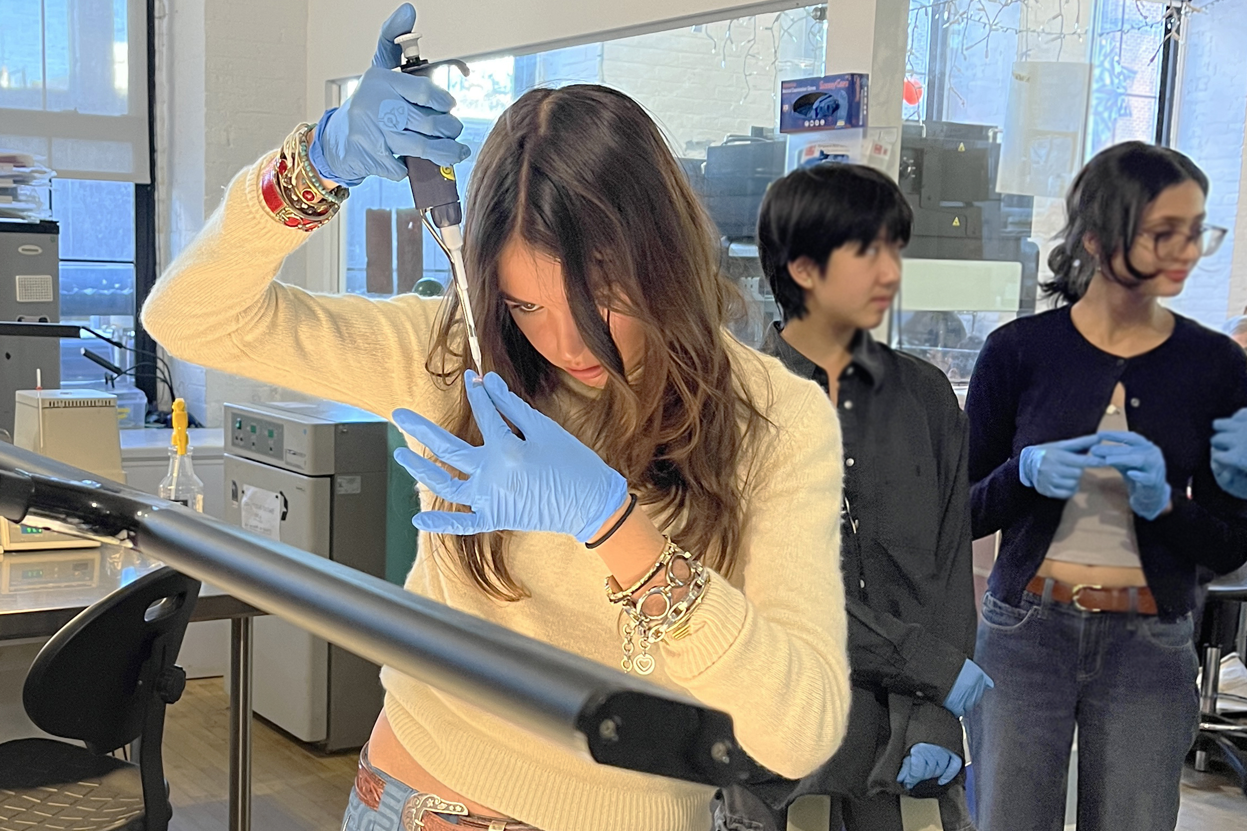 student working in the lab
