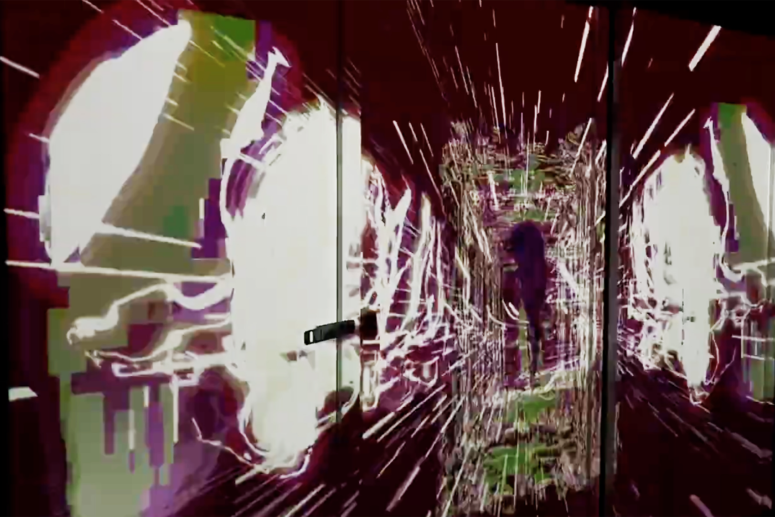 psychedelic projection reminiscent of a rave