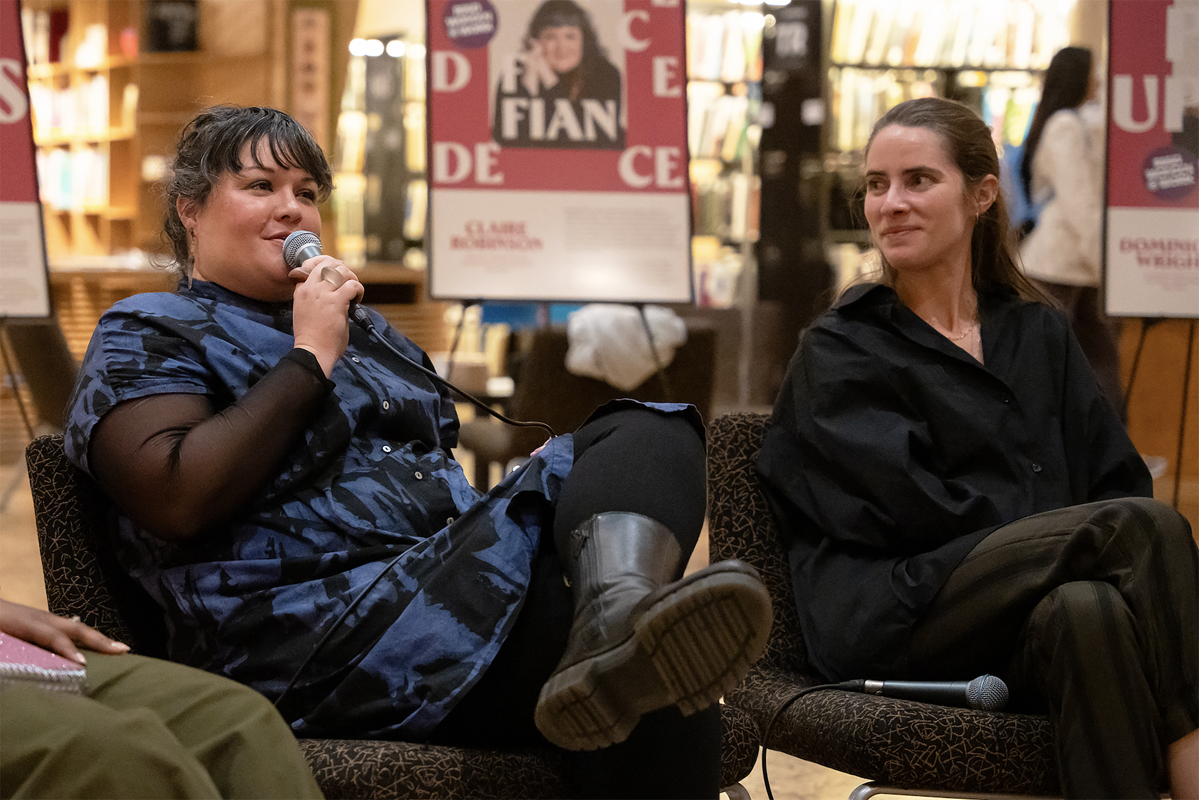 Claire Robinson speaks during panel