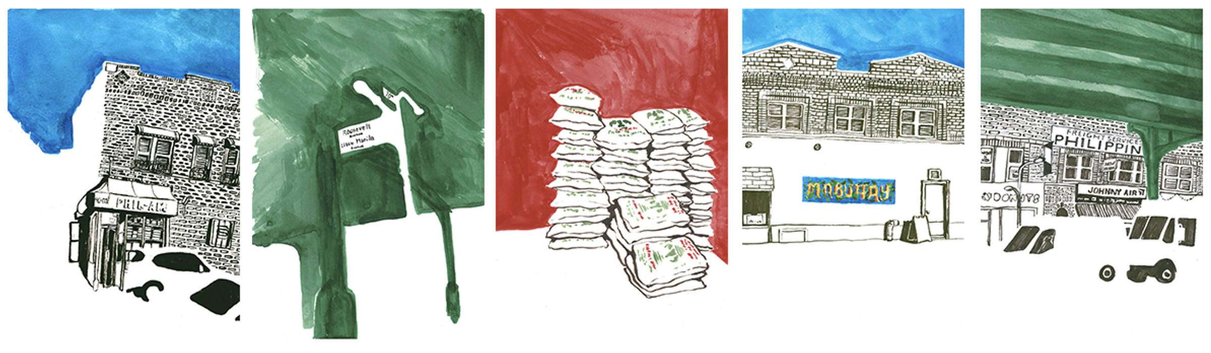 illustrations of downtown Manilla