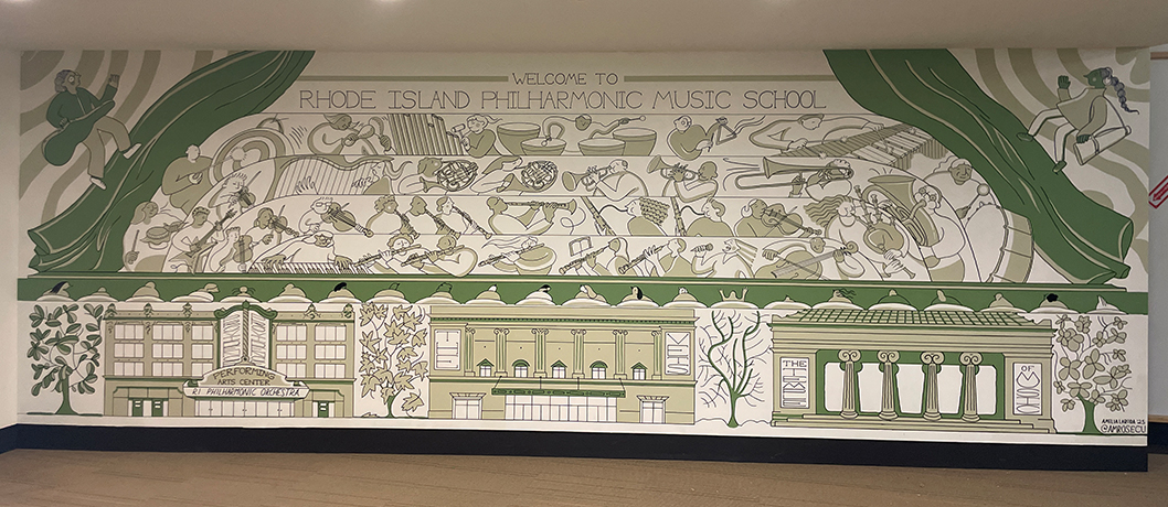 Music-inspired wall mural