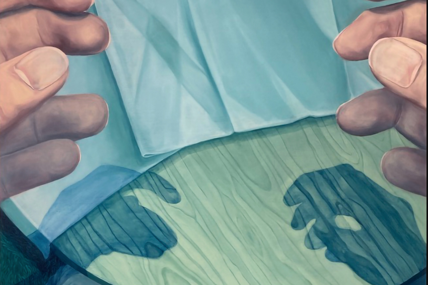 abstract painting of hands holding nothing