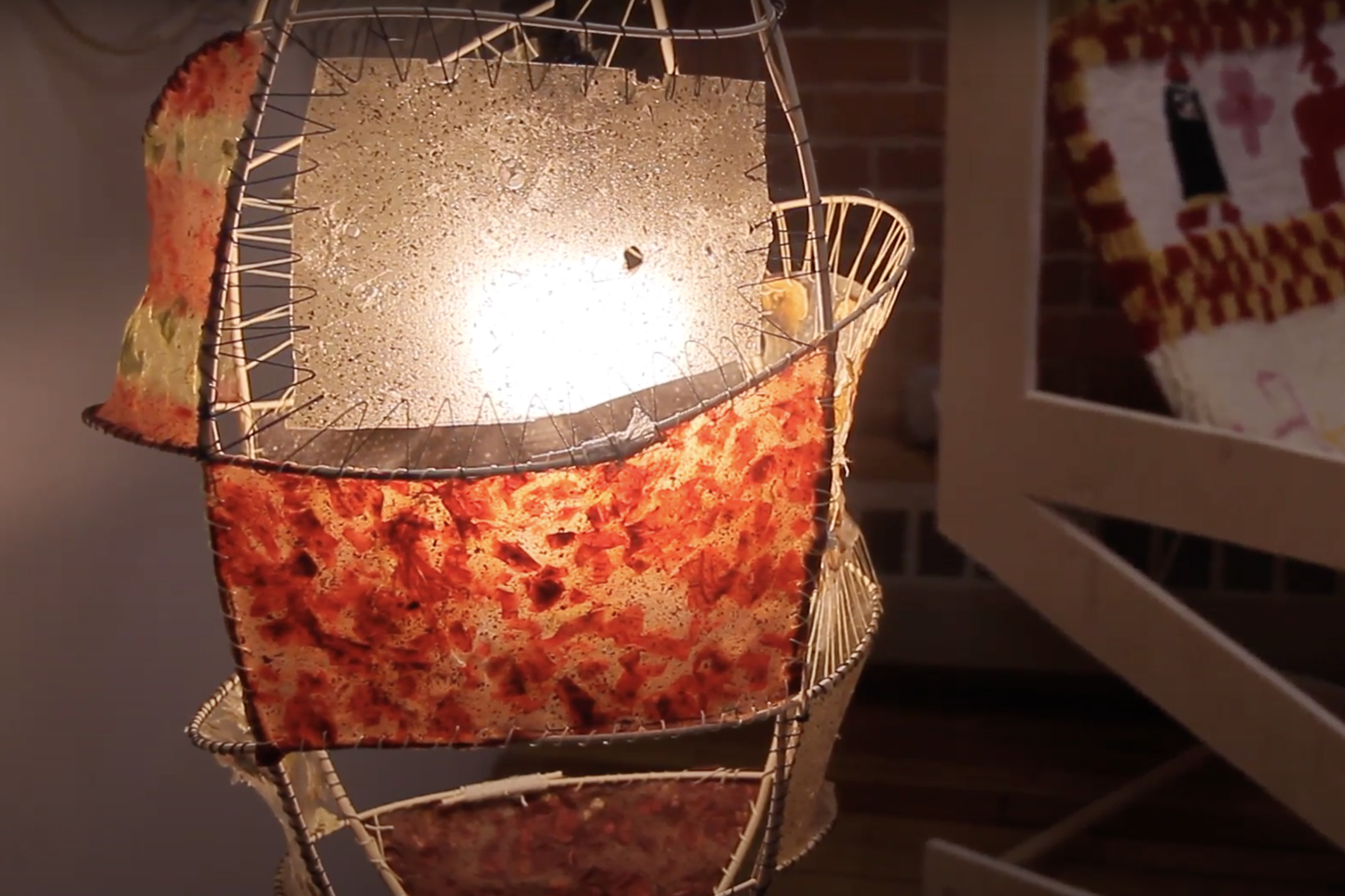 beautiful lamp shade made of mycellium