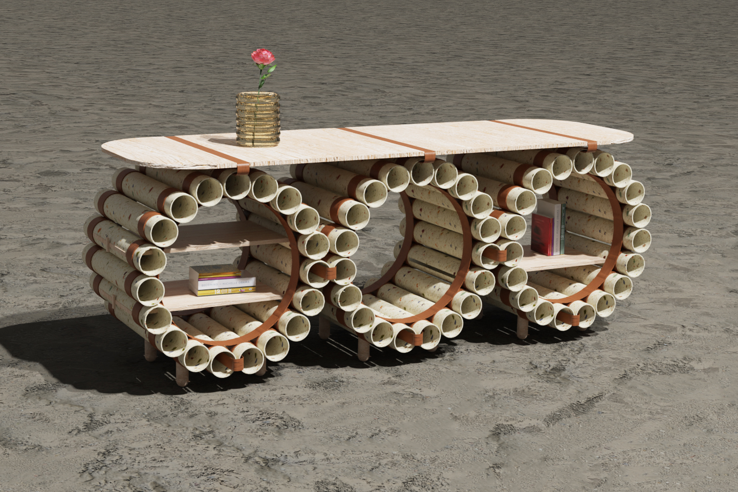 table constructed of many tubes