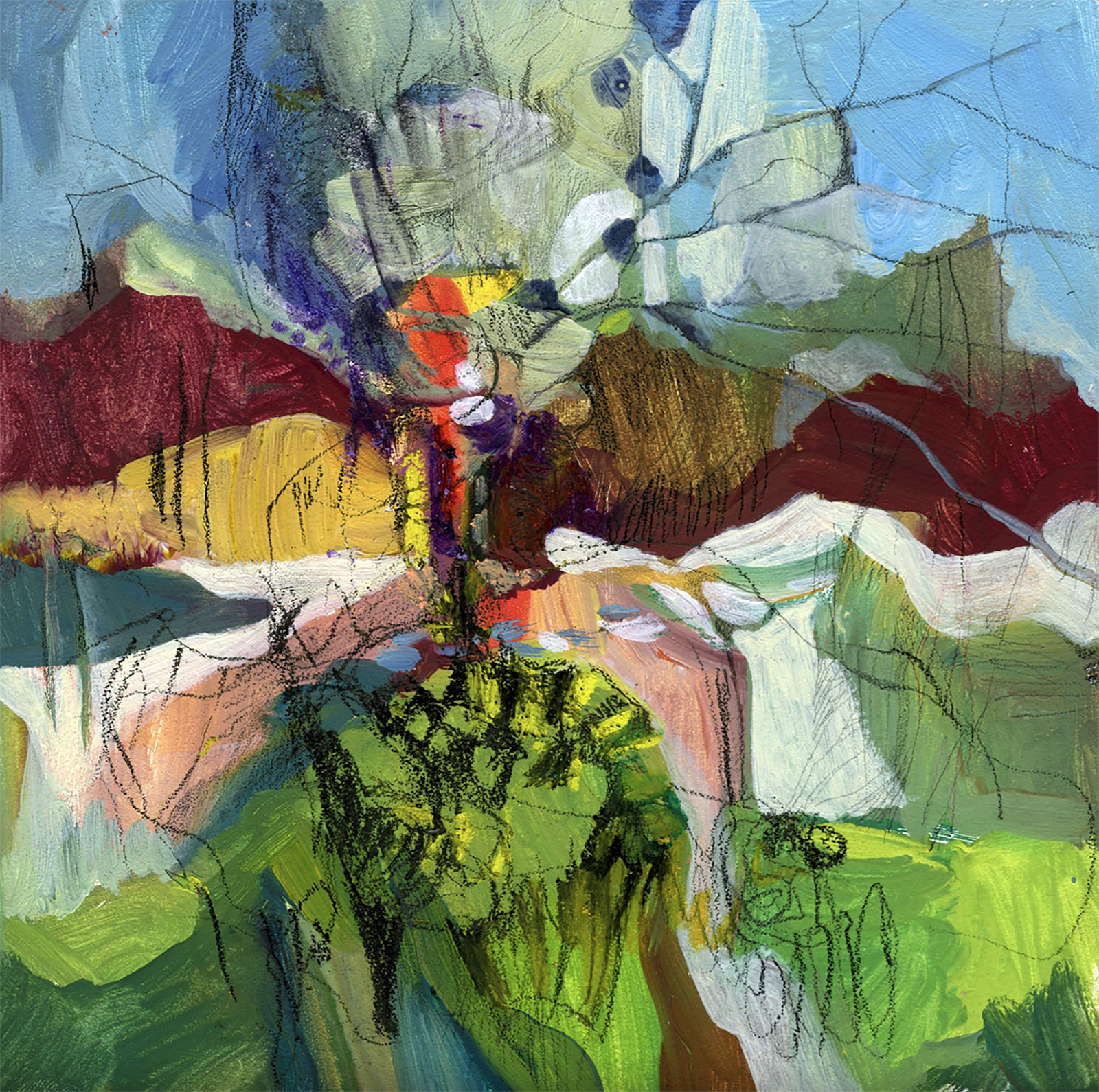 boldly colored abstract piece