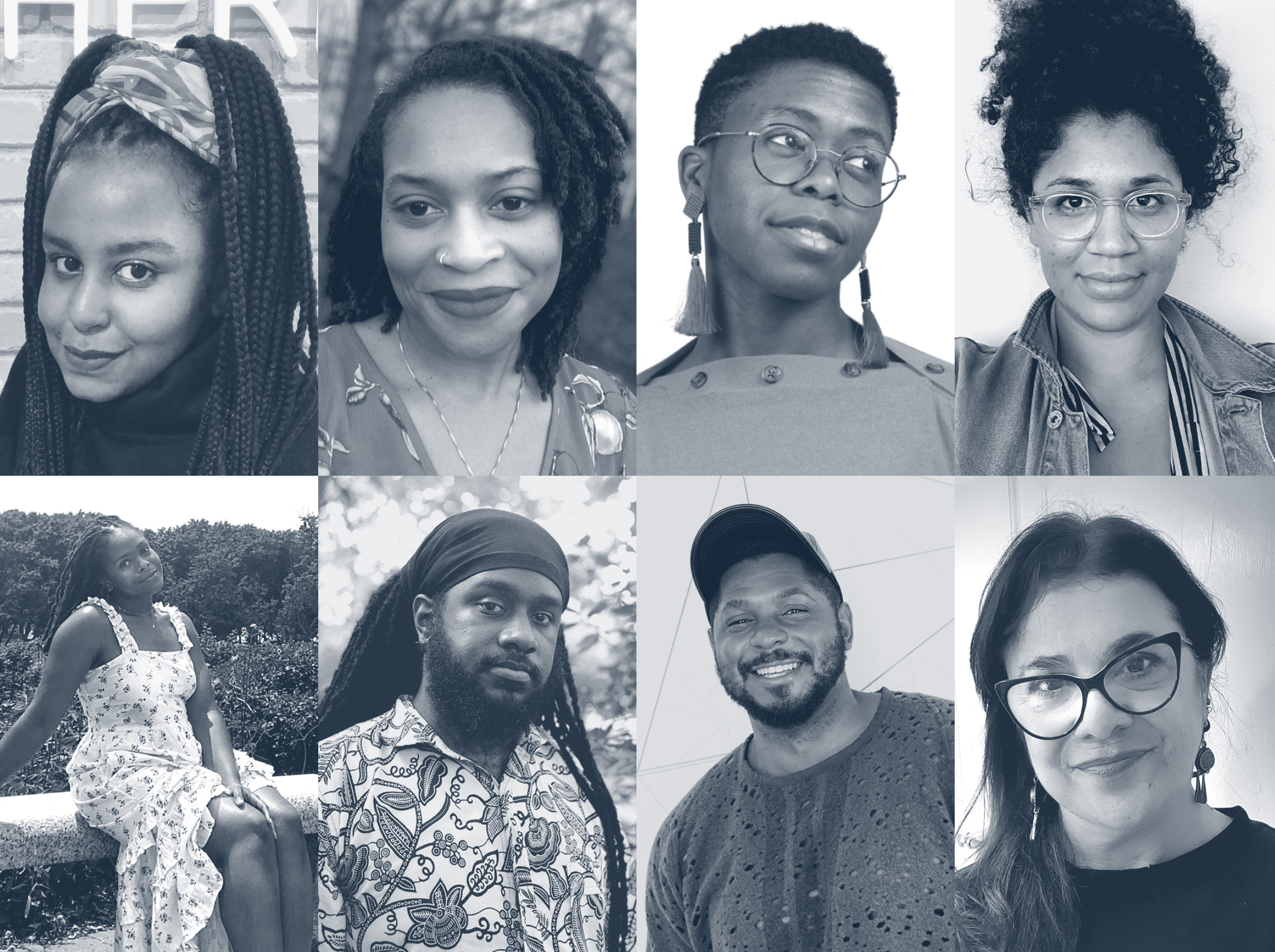 head shots of eight new faculty members