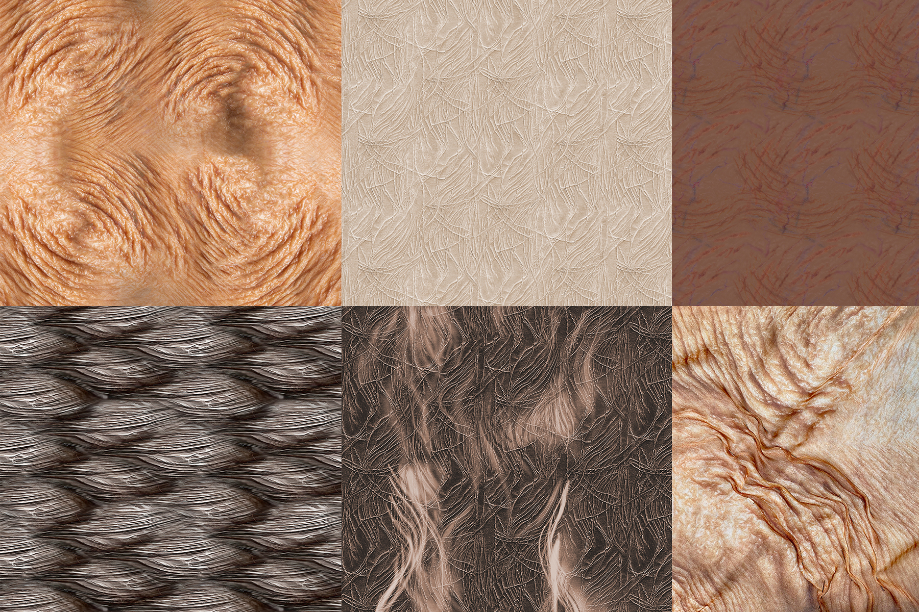 a checkerboard of material manipulations inspired by nature