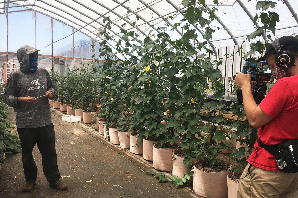 Filming a video tour about Wasatch Community Gardens programs