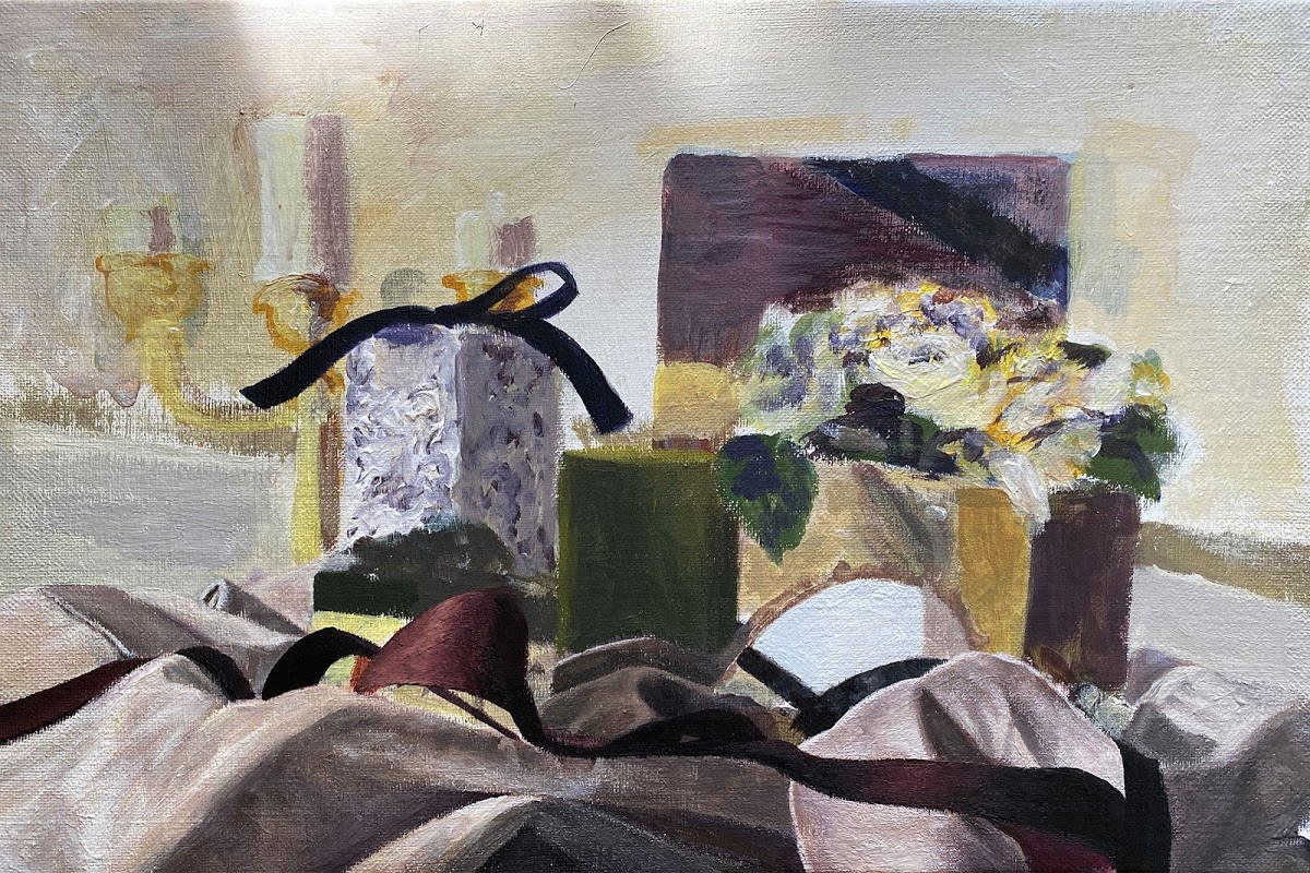 Painting from classical baroque composition style photograph, by sophomore Olivia Joung 23 PR