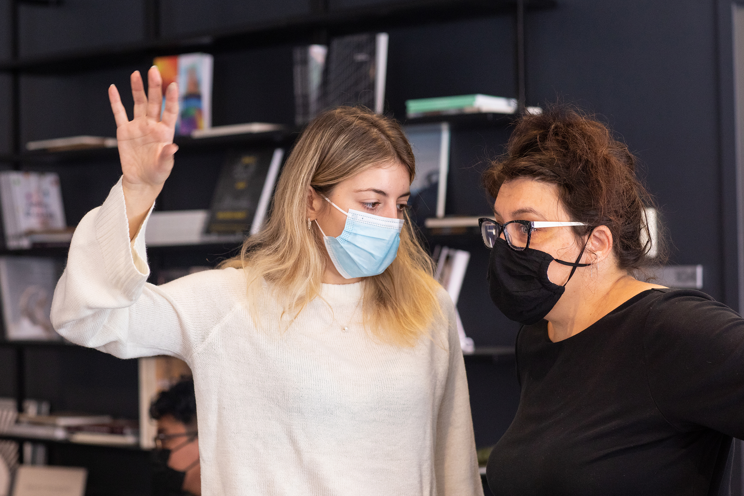 RISD student confers with Christina Alderman