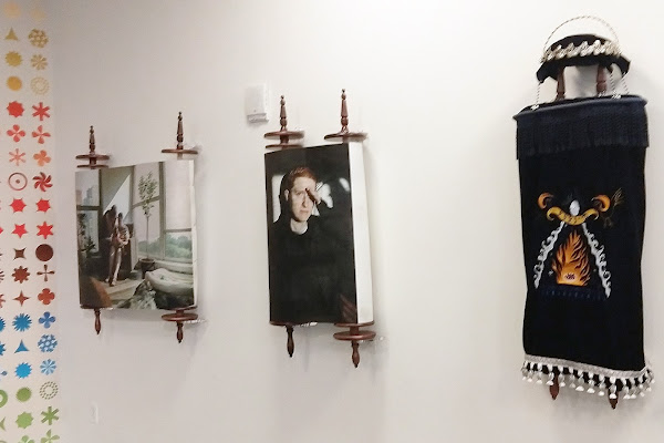 Feygeles, a portrait series on scrolls, by shterna Goldbloom MFA 19 PH