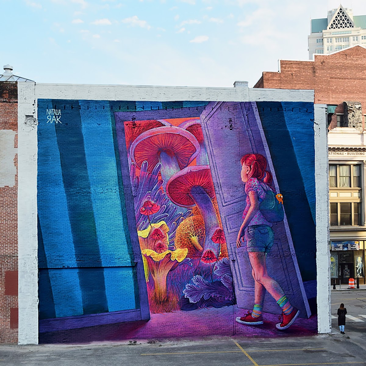 Adventure Time mural in downtown Providence by Polish artist Natalia Rak