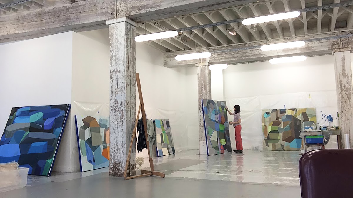 Faculty member Deborah ZlotskyZlotsky at work during her residency at the Bemis Center for Contemporary Arts in Omaha, NE.