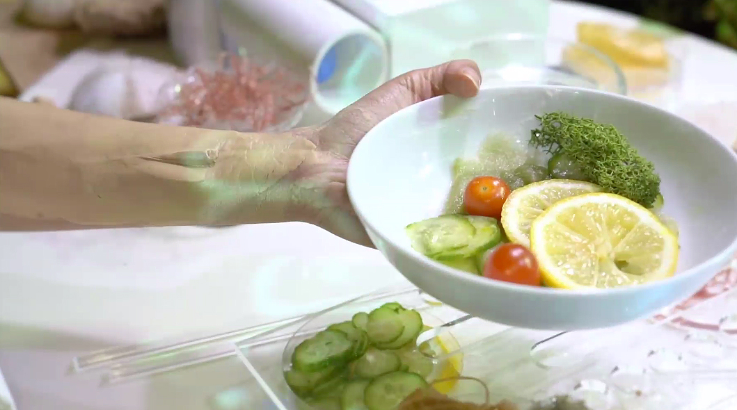 speculative future with implanted health monitor