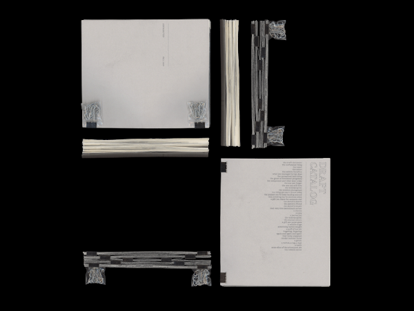 DIY poster books that accompanied the Draft Catalog publication, by Graphic Design seniors Raina Wellman, Eliza Chen and Theia Flynn