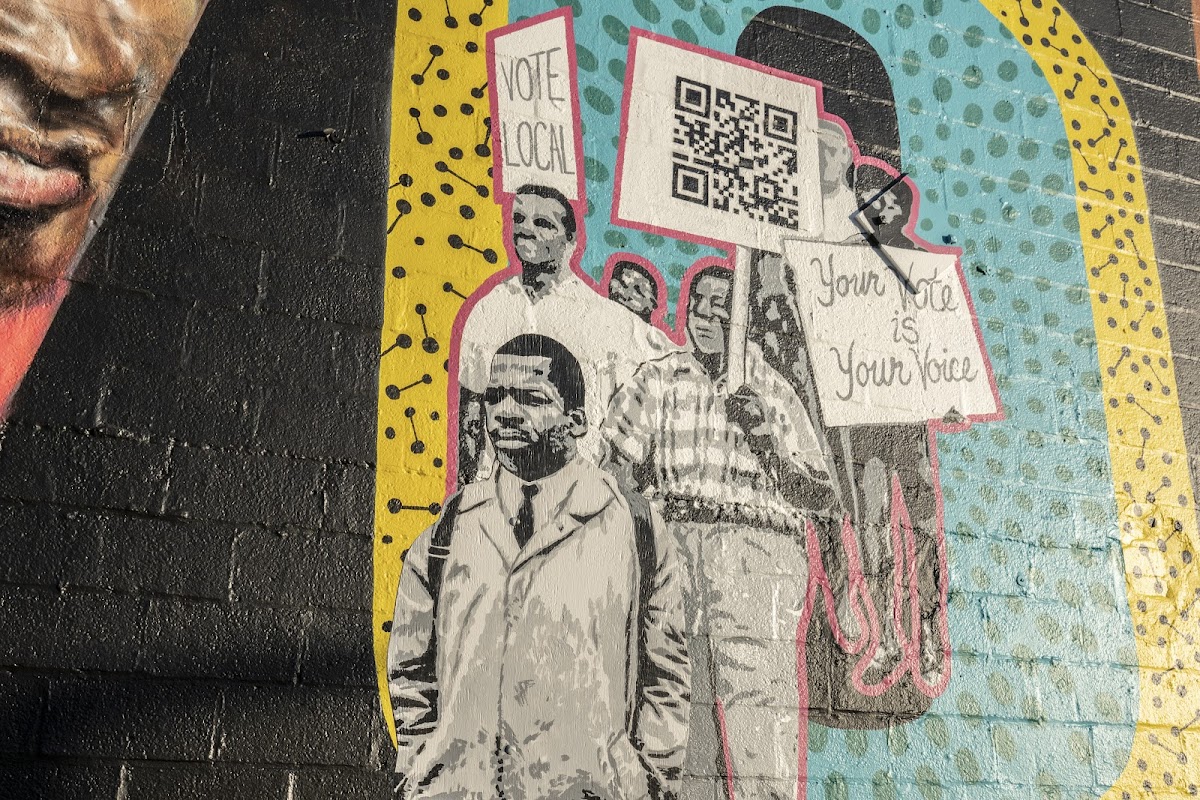 Detail of the Dyer Street mural