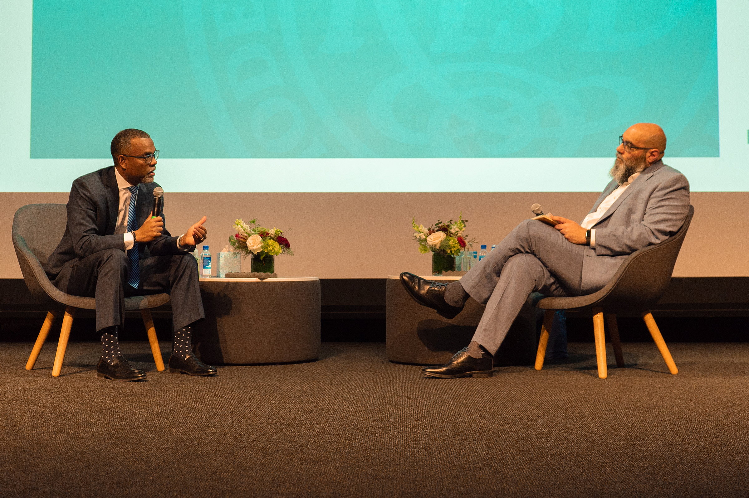 Eddie Glaude, Jr and Matthew Shenoda on stage