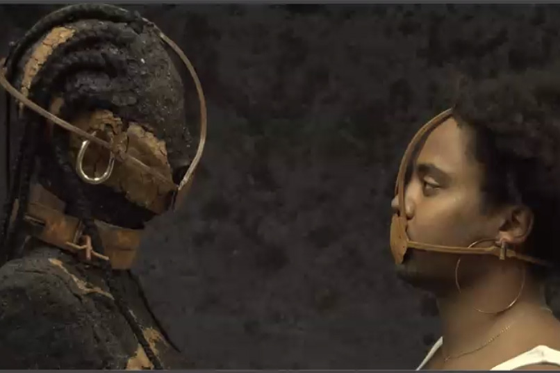 Video and sculpture piece, Dirt Eater, by Kiyan Williams