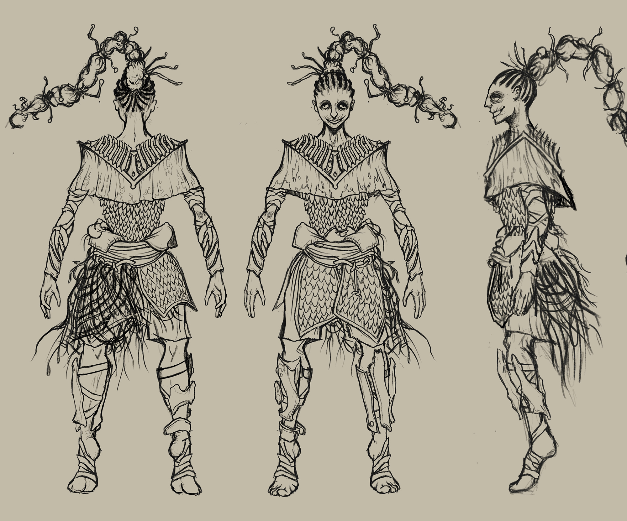 sketches of a war-era character named Jannik