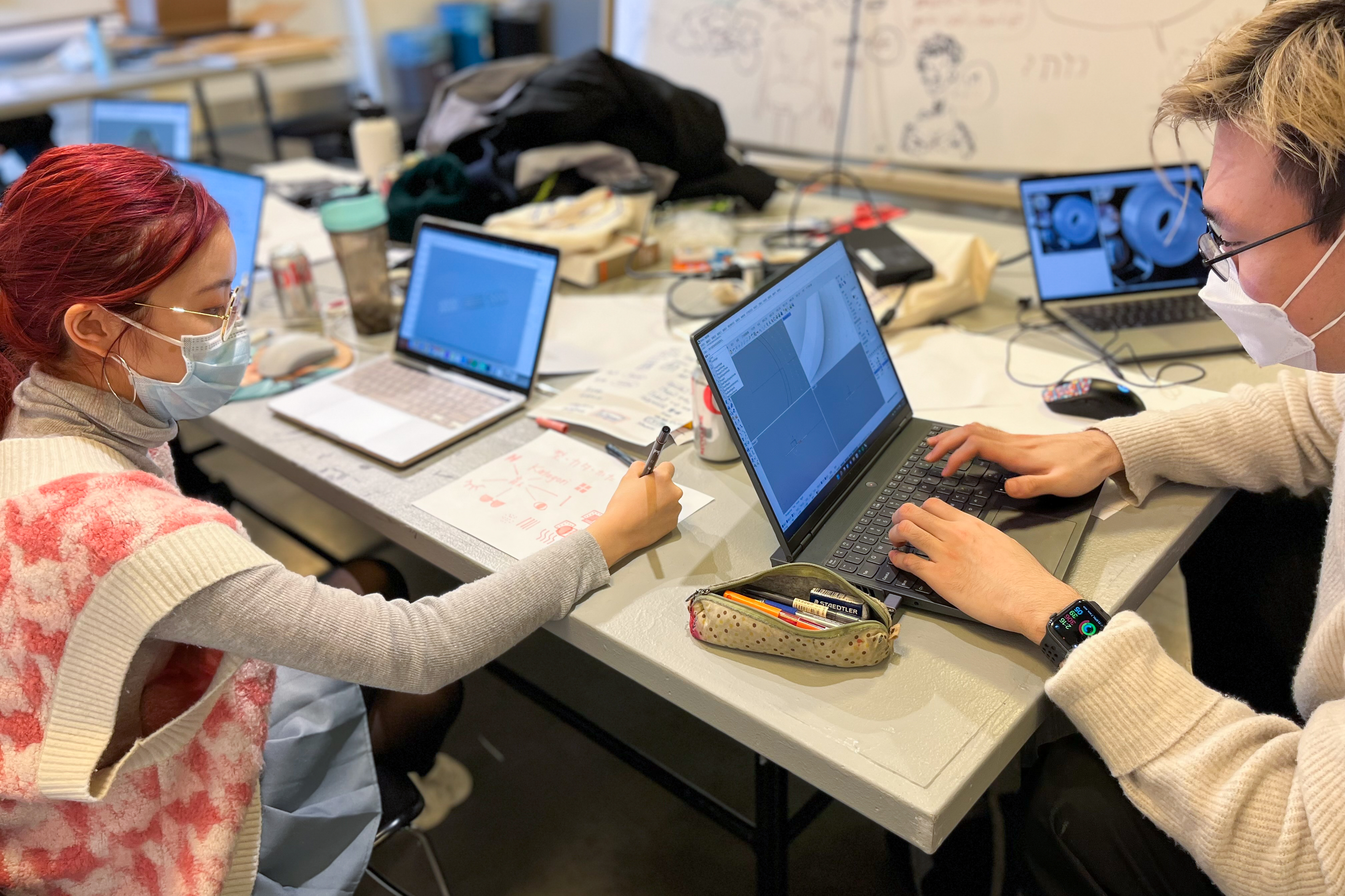 another student team at work