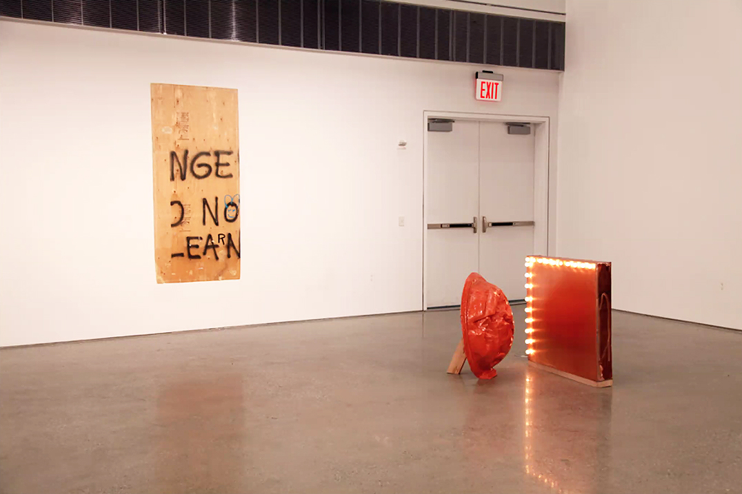 work by Ross featuring found painted plywood