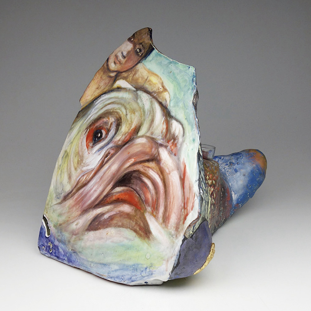 painted bottom of a Gonzalez sculpture