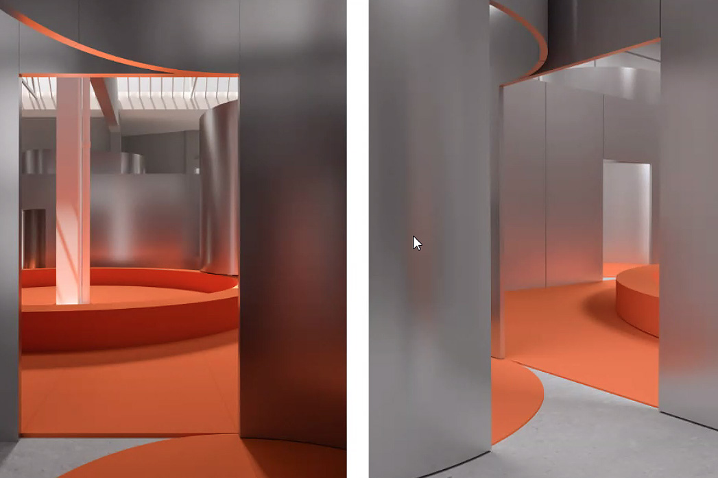 two spaces within the space show side by side