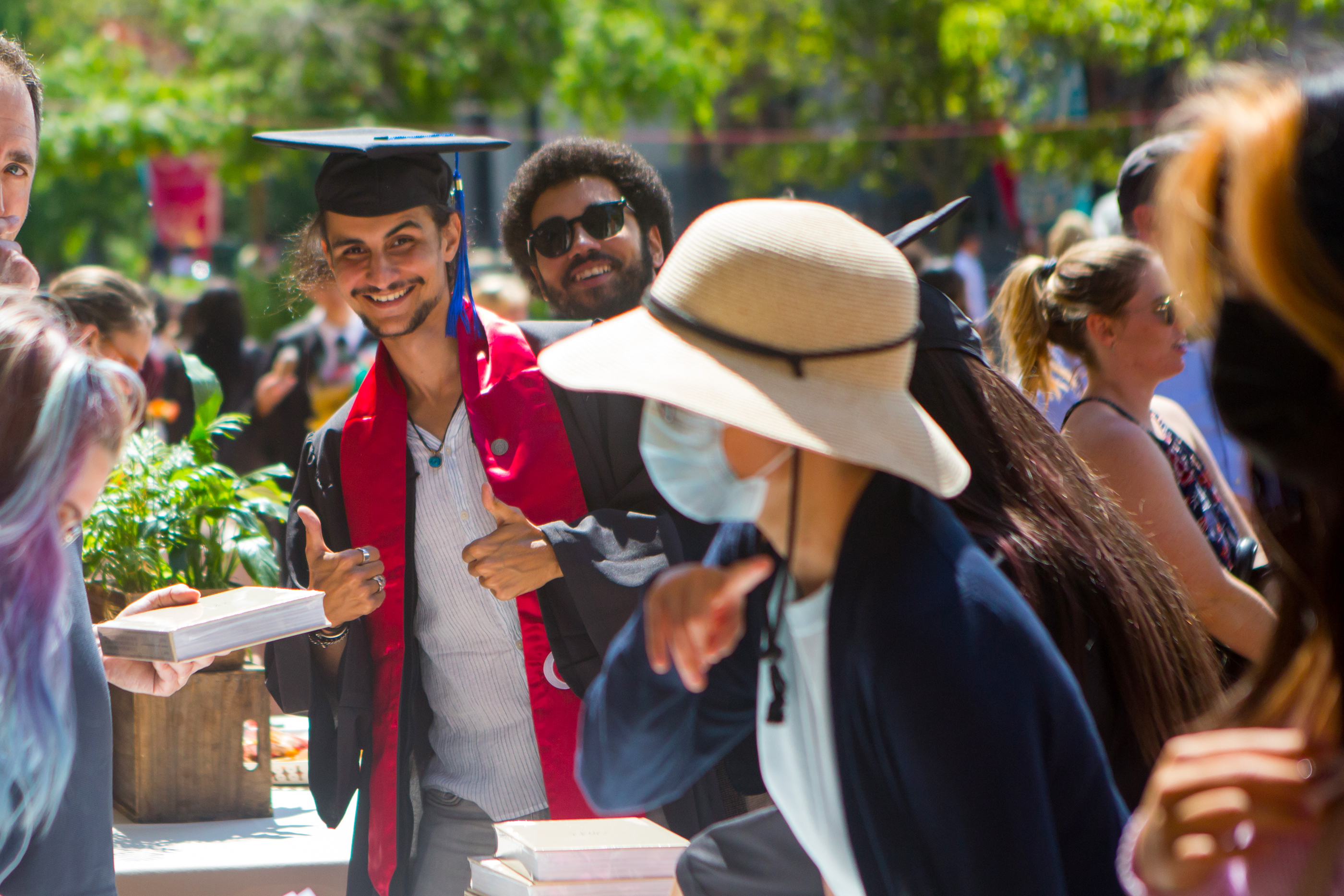 grads partying in Market Square sunshine