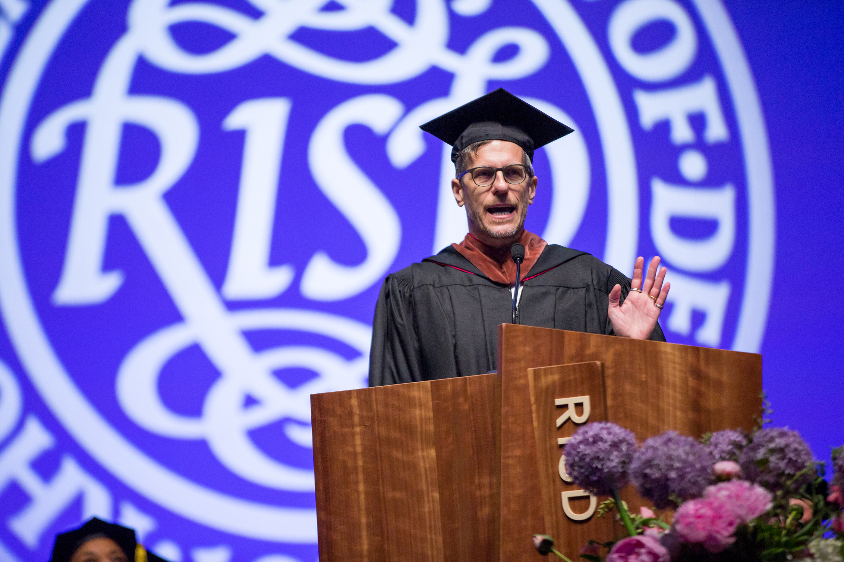 illustrator Brian Selznick speaks at Commencement