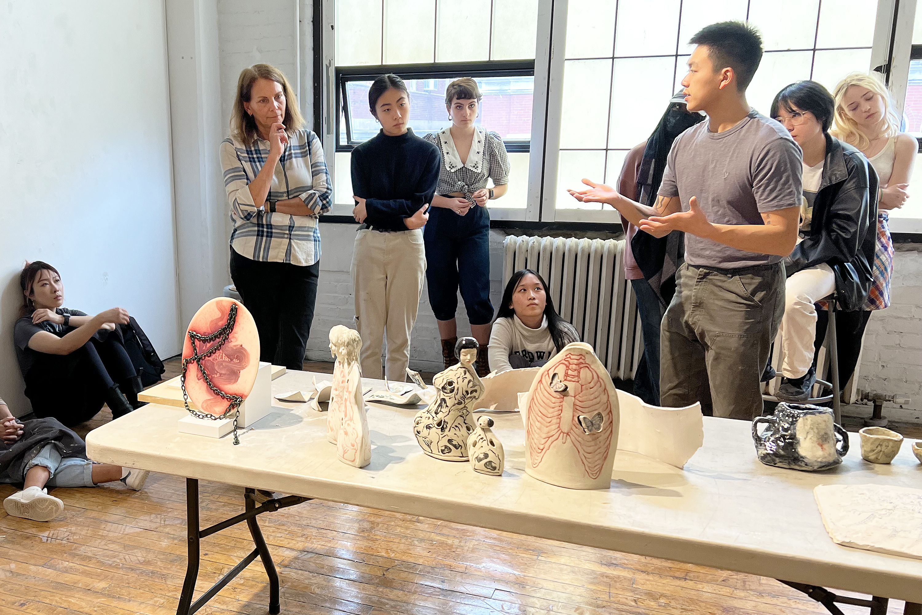 senior Chenxi Wang explains his process