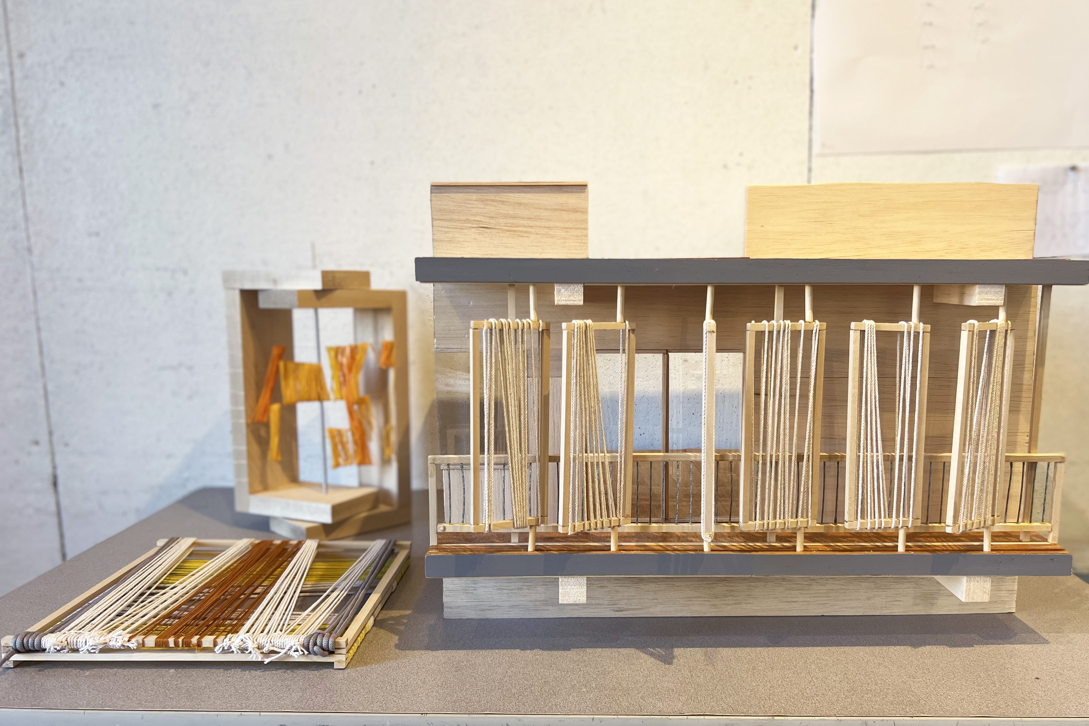 a model using balsa wood and string