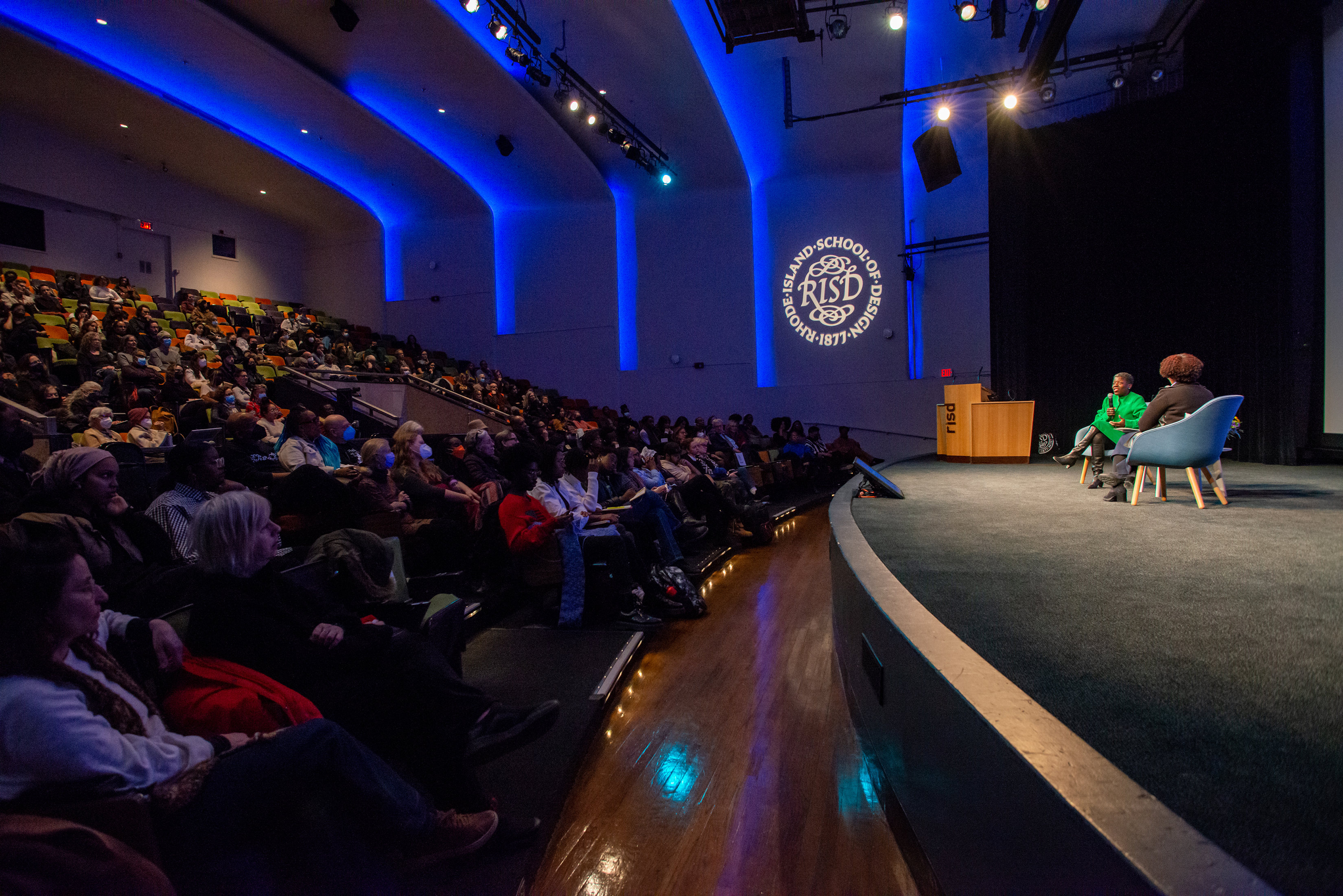 listeners in the RISD Auditorium at MLK keynote 23