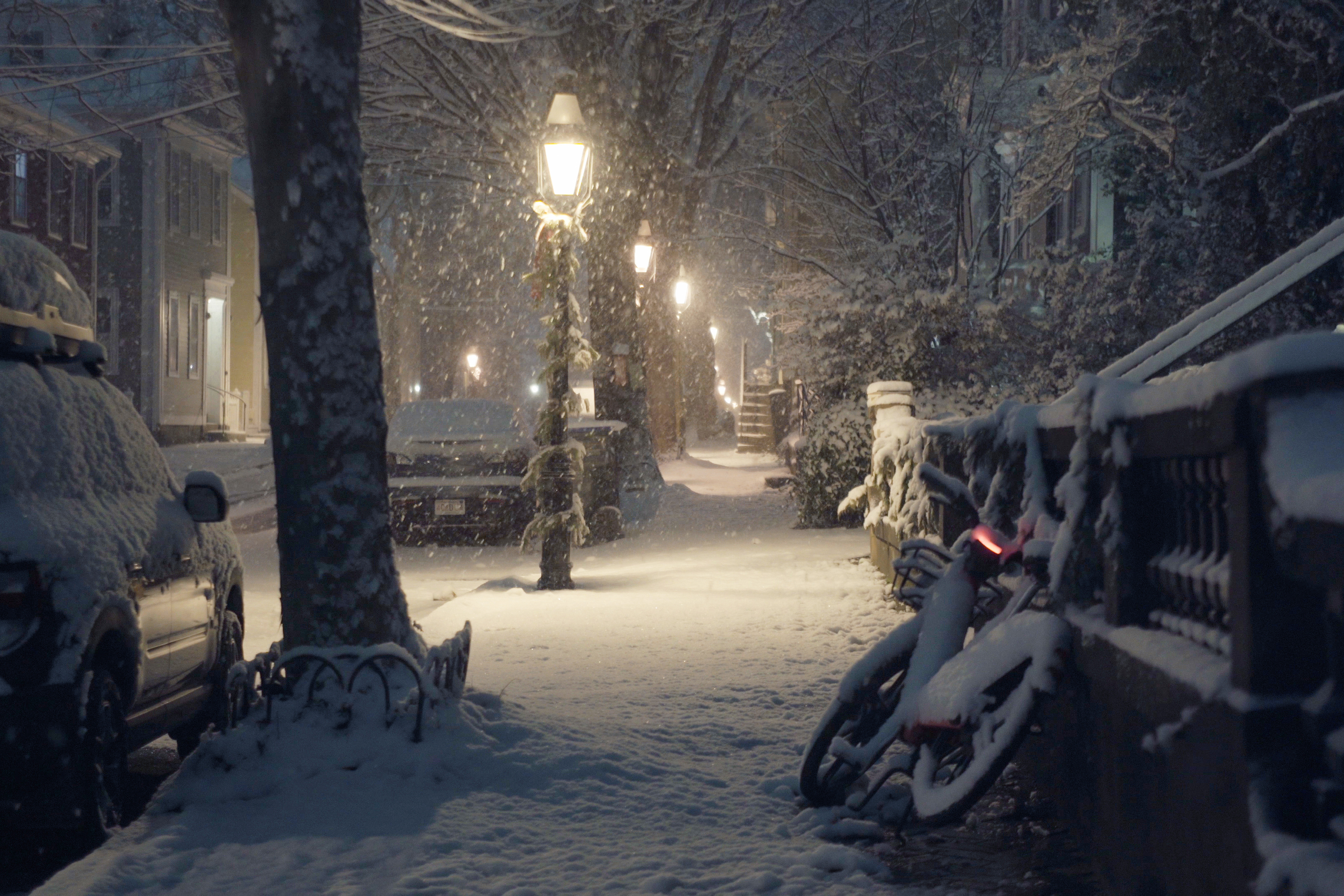 a snowy still from Daniel Xue film